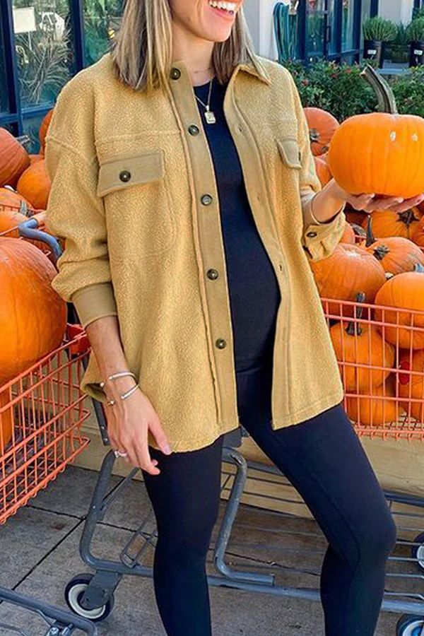 Casual Animal Print Buckle Basic Turndown Collar Outerwear - Panekey