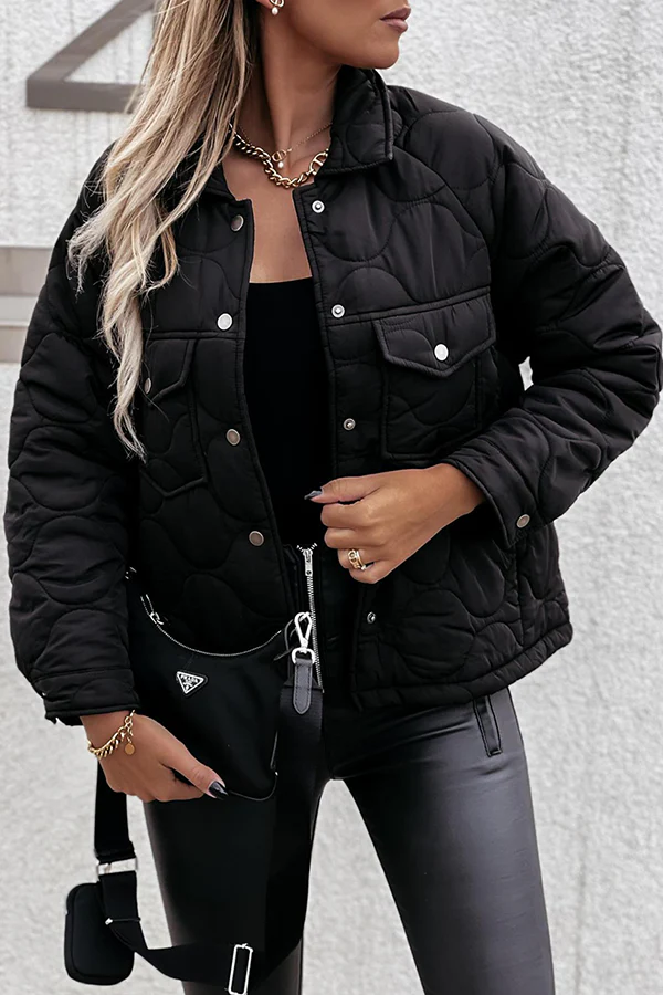 Casual Patchwork Pocket Buckle Turndown Collar Outerwear(3 Colors) - Panekey