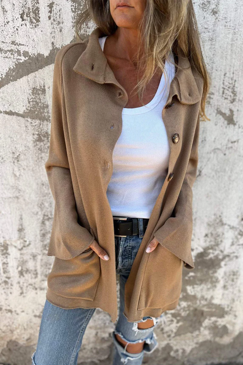 Casual Pocket Buttons Turndown Collar Outerwear(3 Colors) - Panekey