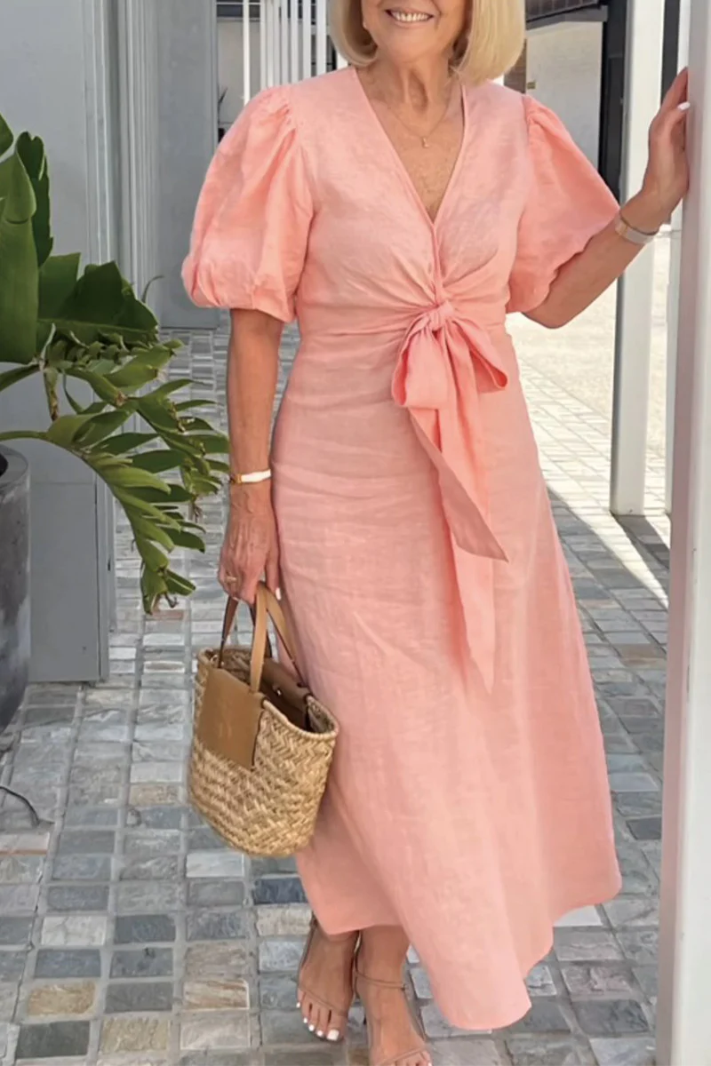 Dresses/Short Sleeve Dress - Panekey