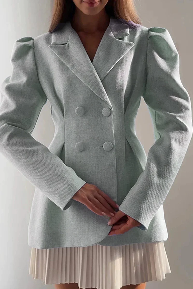 Casual Buttons Turn-back Collar Long Sleeve Two Pieces(3 Colors) - Panekey