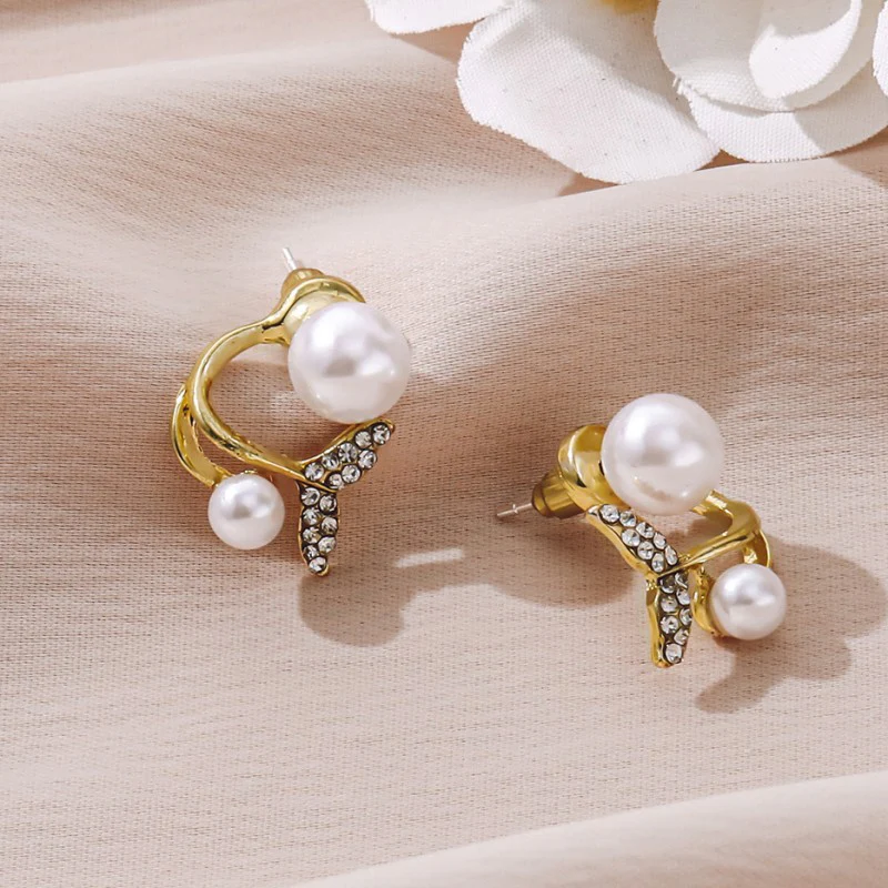 Casual Daily Patchwork Pearl Rhinestone Earrings - Panekey