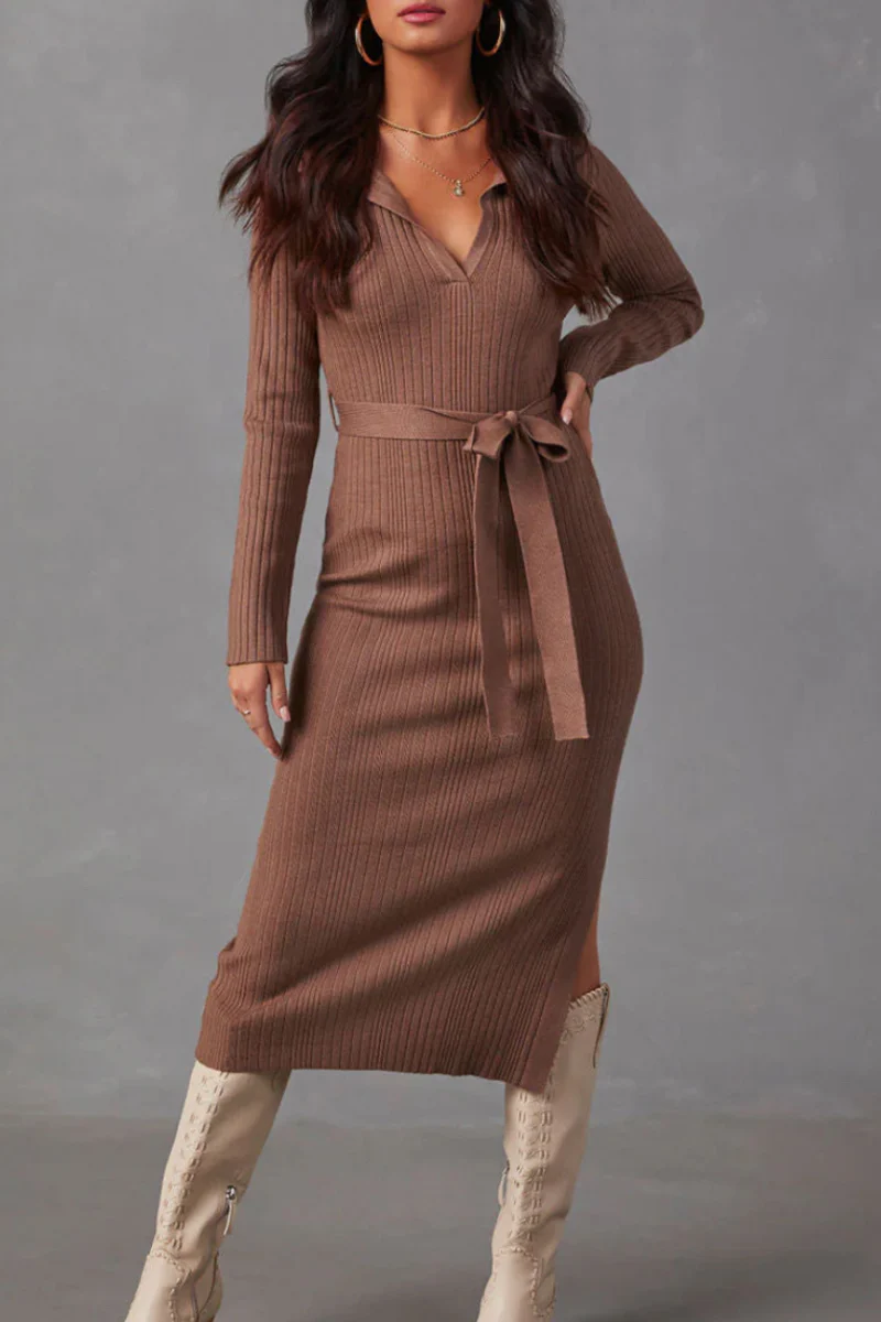 Casual Patchwork Slit Strap Design Wrapped Skirt Dresses(3 Colors) - Panekey