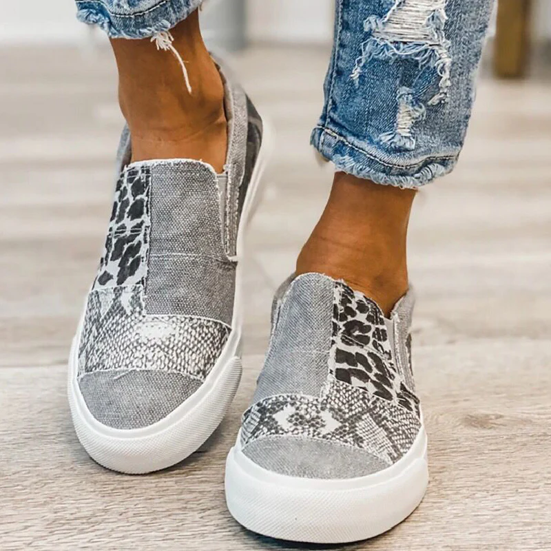Casual Daily Patchwork Printing Round Comfortable Out Door Flats Shoes - Panekey