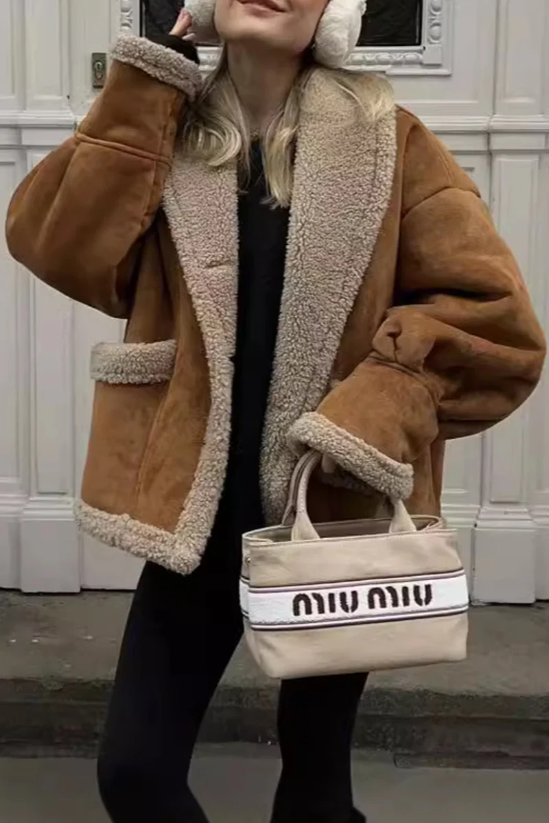 Casual Daily Pocket Buttons Turndown Collar Outerwear - Panekey