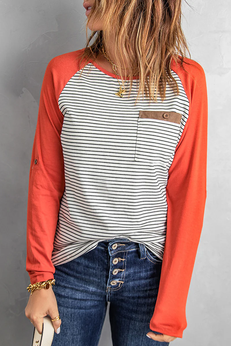 Casual Patchwork O Neck Tops - Panekey