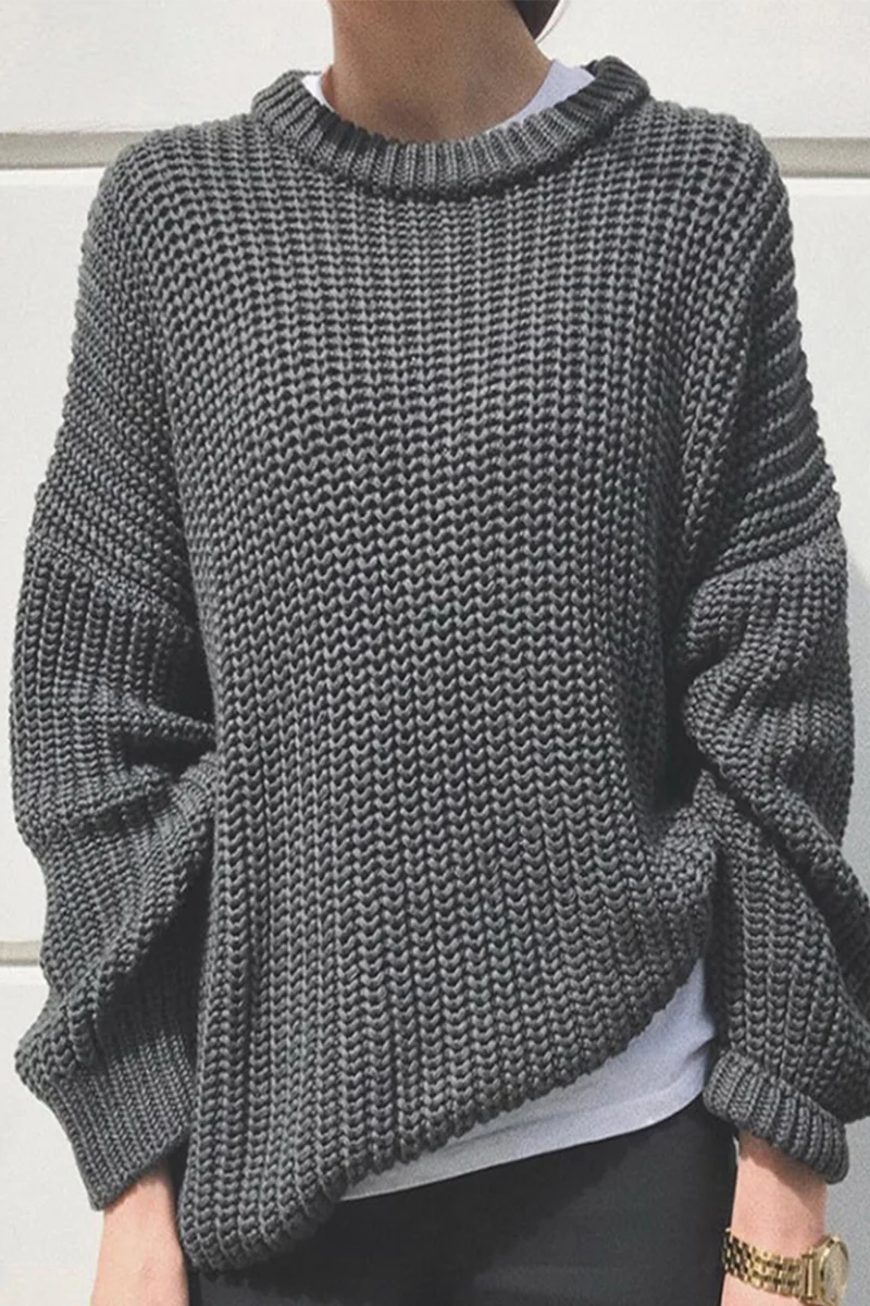 Casual Daily Weave O Neck Sweaters(7 Colors) - Panekey