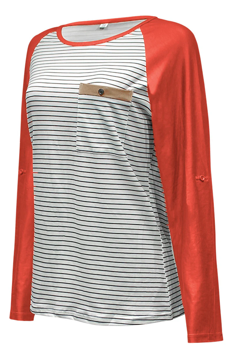 Casual Patchwork O Neck Tops - Panekey