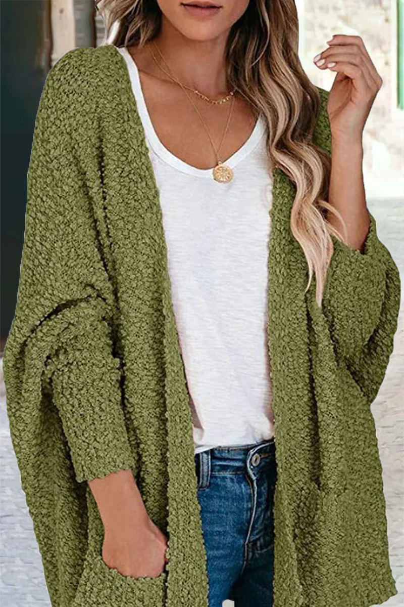 Casual Daily Solid Doll Sleeve Cardigan(6 Colors) - Panekey