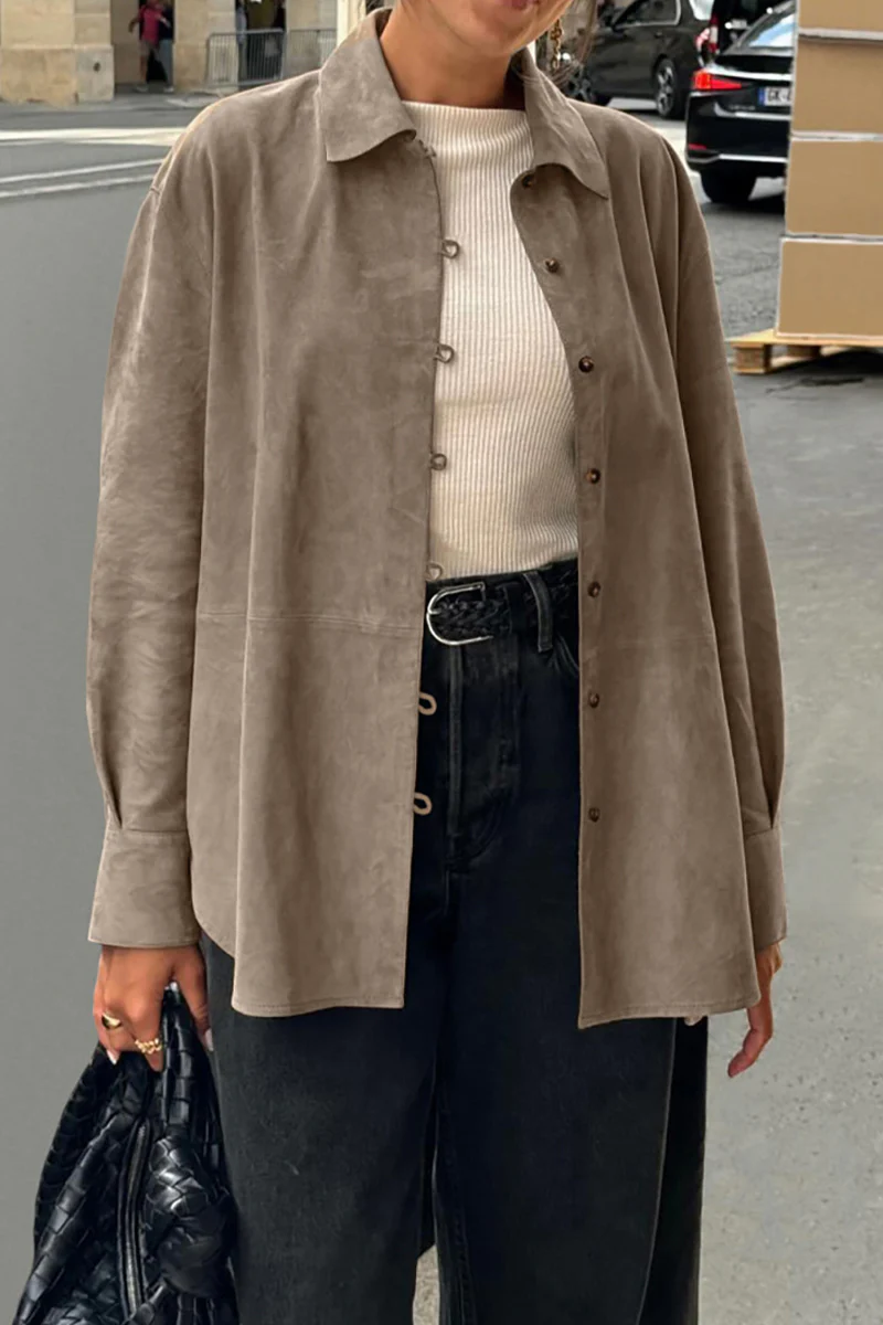 Casual Buttons Turndown Collar Blouses - Panekey