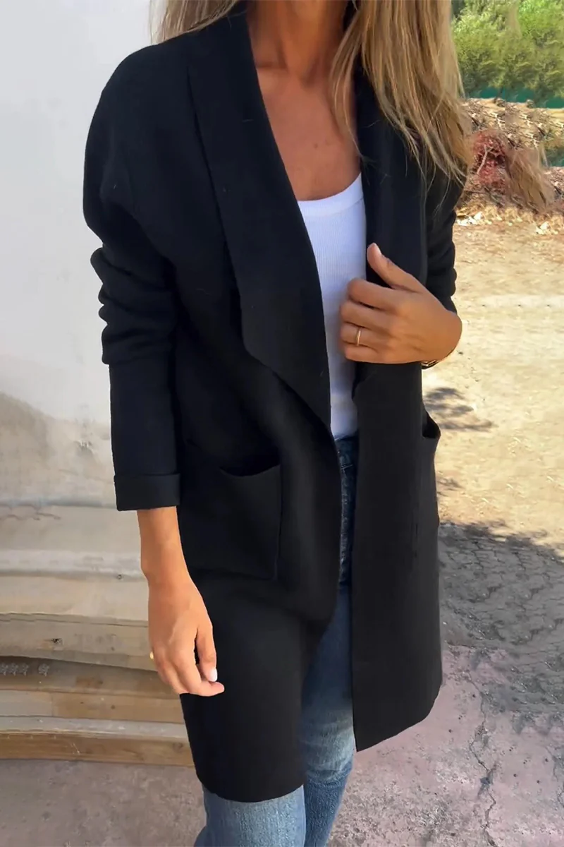 Casual Daily Solid Color Pocket Turndown Collar Outerwear(5 Colors) - Panekey