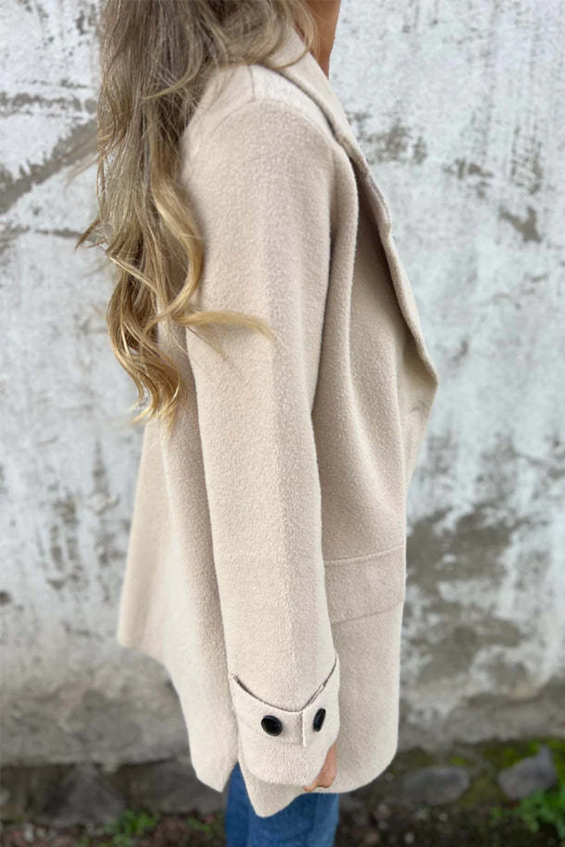 Casual Daily Buttons Gross Turn-back Collar Outerwear(3 Colors) - Panekey