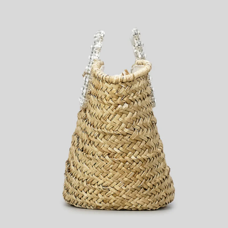 Casual Daily Patchwork Rhinestone Weave Bags - Panekey