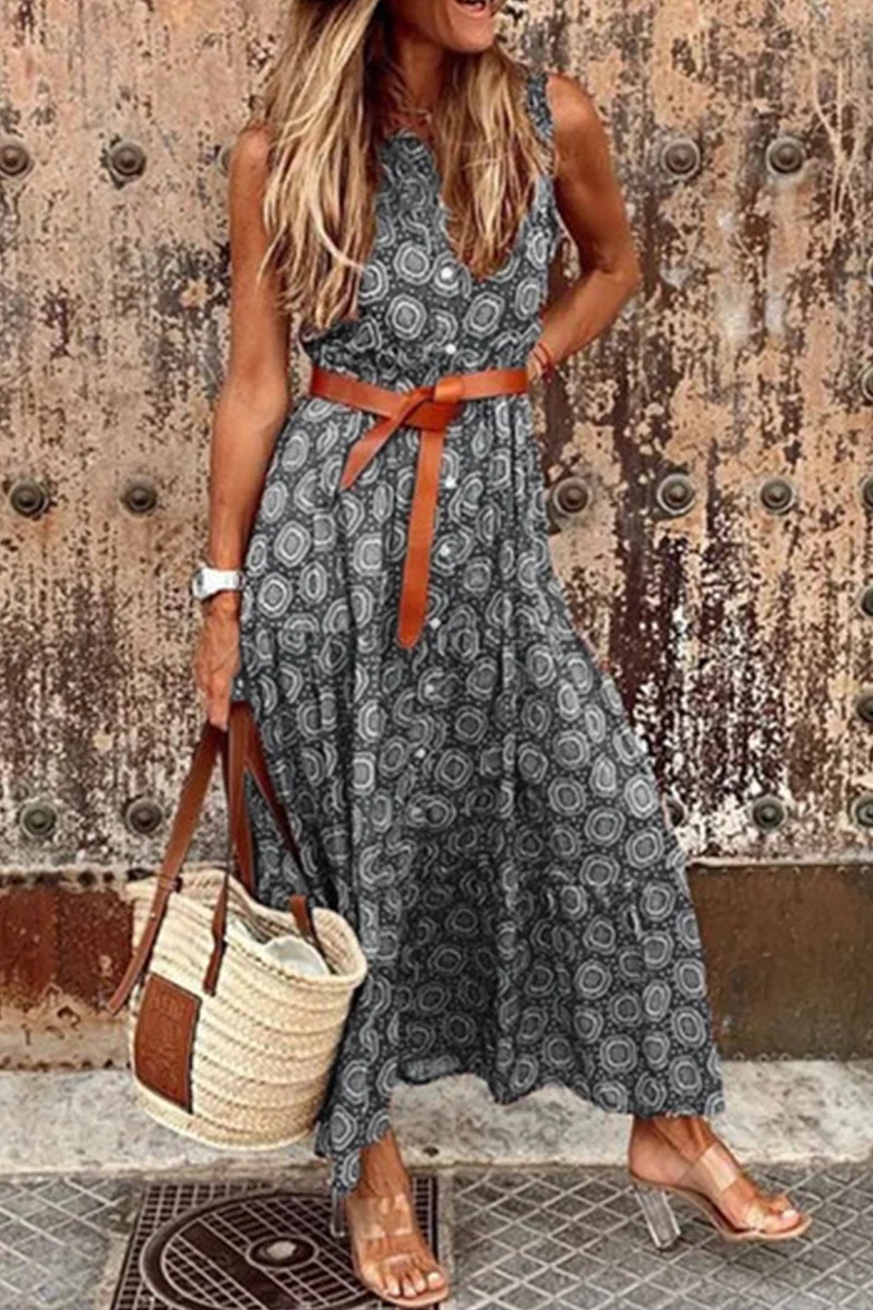 Casual Dot Buckle Basic Mandarin Collar A Line Dresses(3 Colors) - Panekey