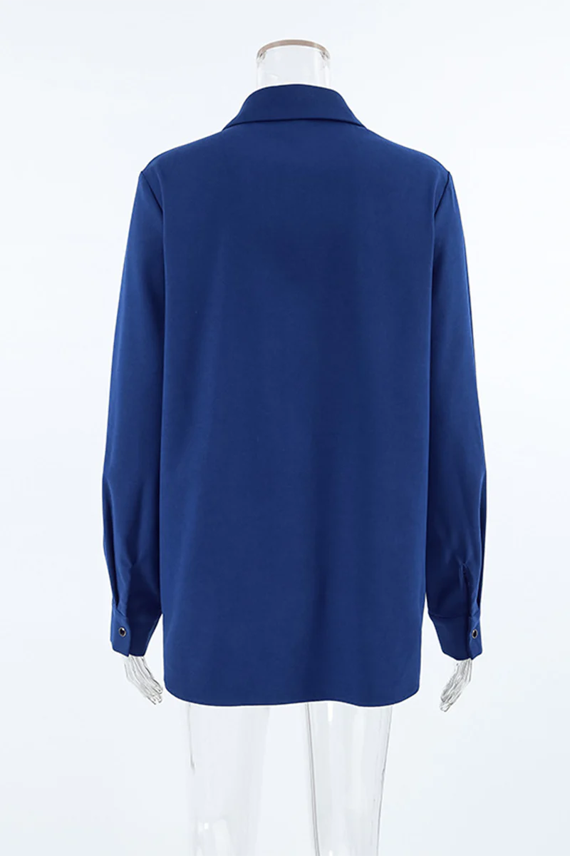 Casual Daily Buttons Turndown Collar Blouses - Panekey