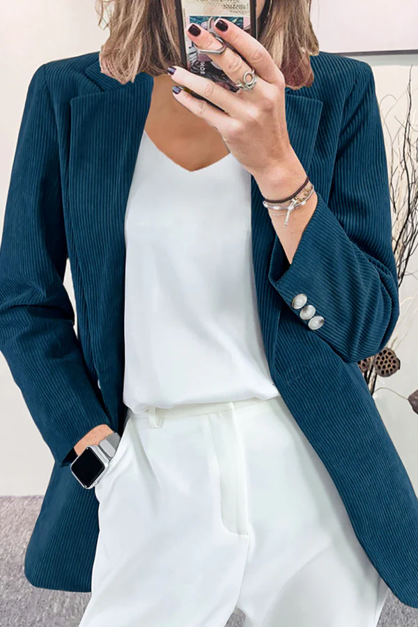 Casual Elegant Solid Buttons Turn-back Collar Outerwear(7 Colors) - Panekey