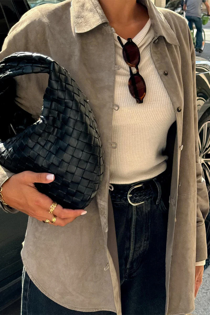 Casual Buttons Turndown Collar Blouses - Panekey