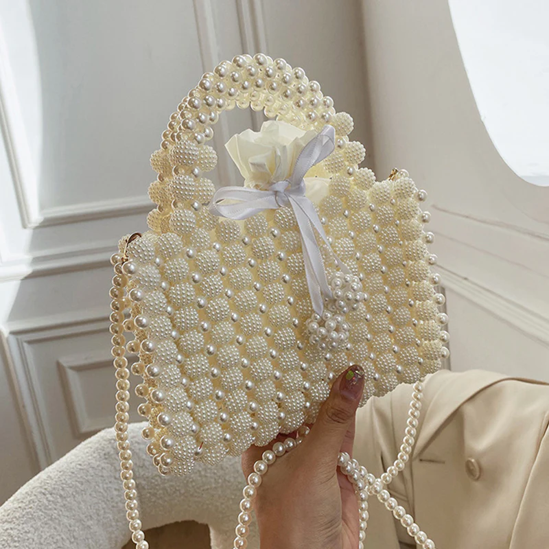 Casual Daily Solid Patchwork Pearl Weave Bags - Panekey