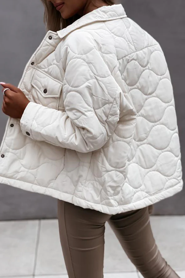 Casual Patchwork Pocket Buckle Turndown Collar Outerwear(3 Colors) - Panekey