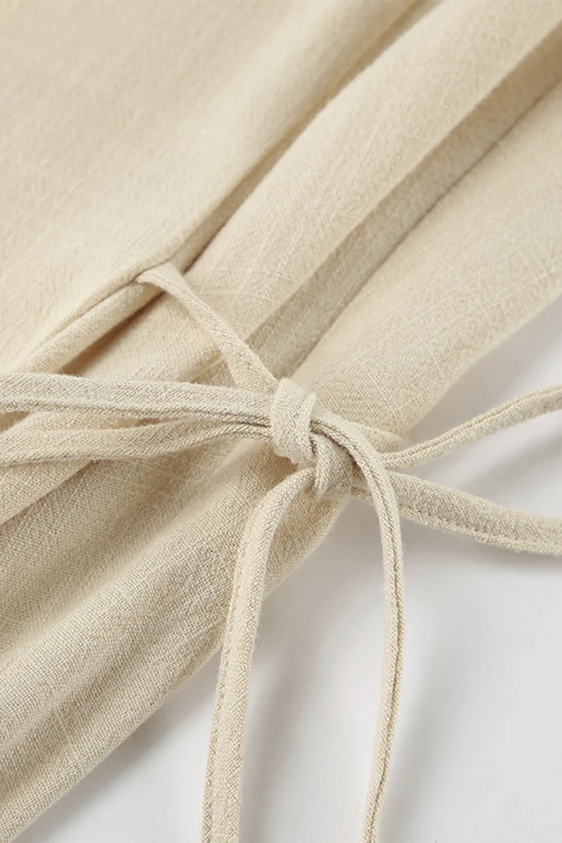 Casual Draw String V Neck Loose Jumpsuits - Panekey