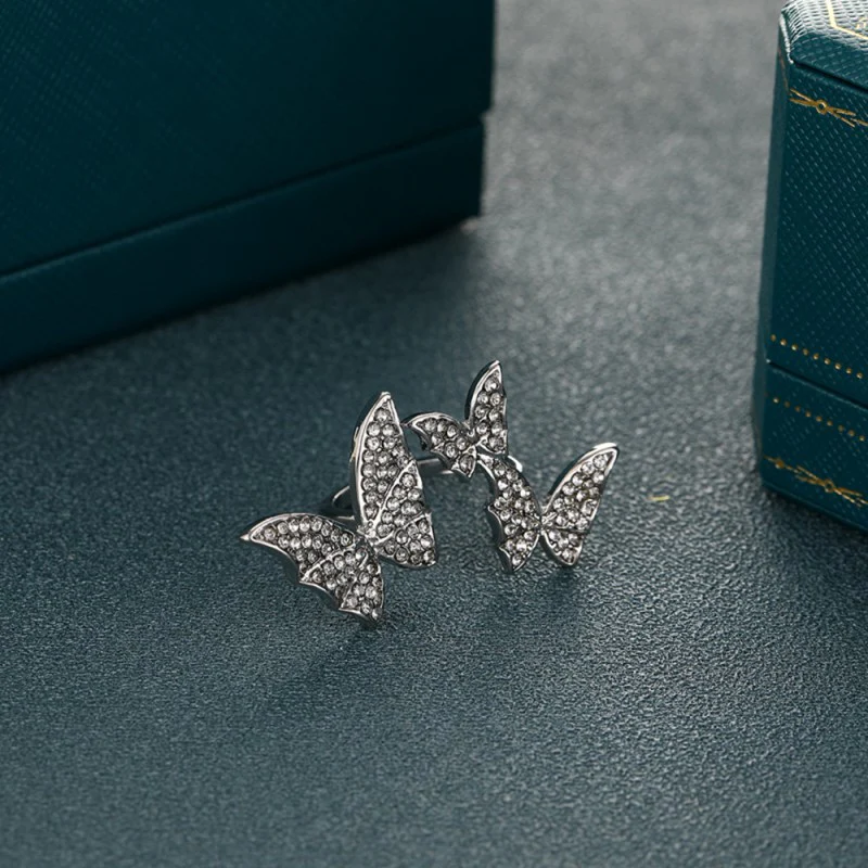 Casual Daily Butterfly Rhinestone Rings - Panekey