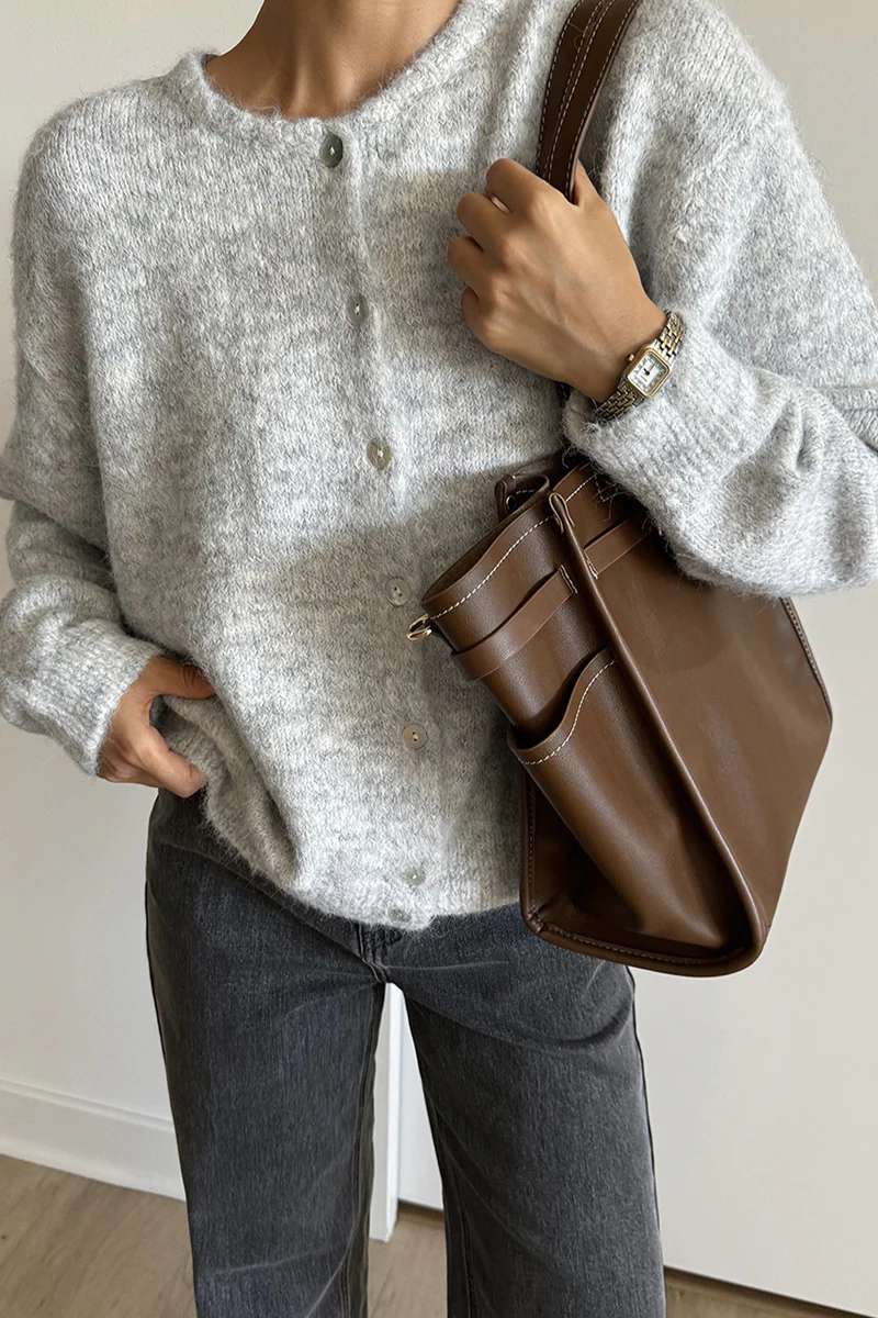 Casual Buttons O Neck Outerwear(5 Colors) - Panekey