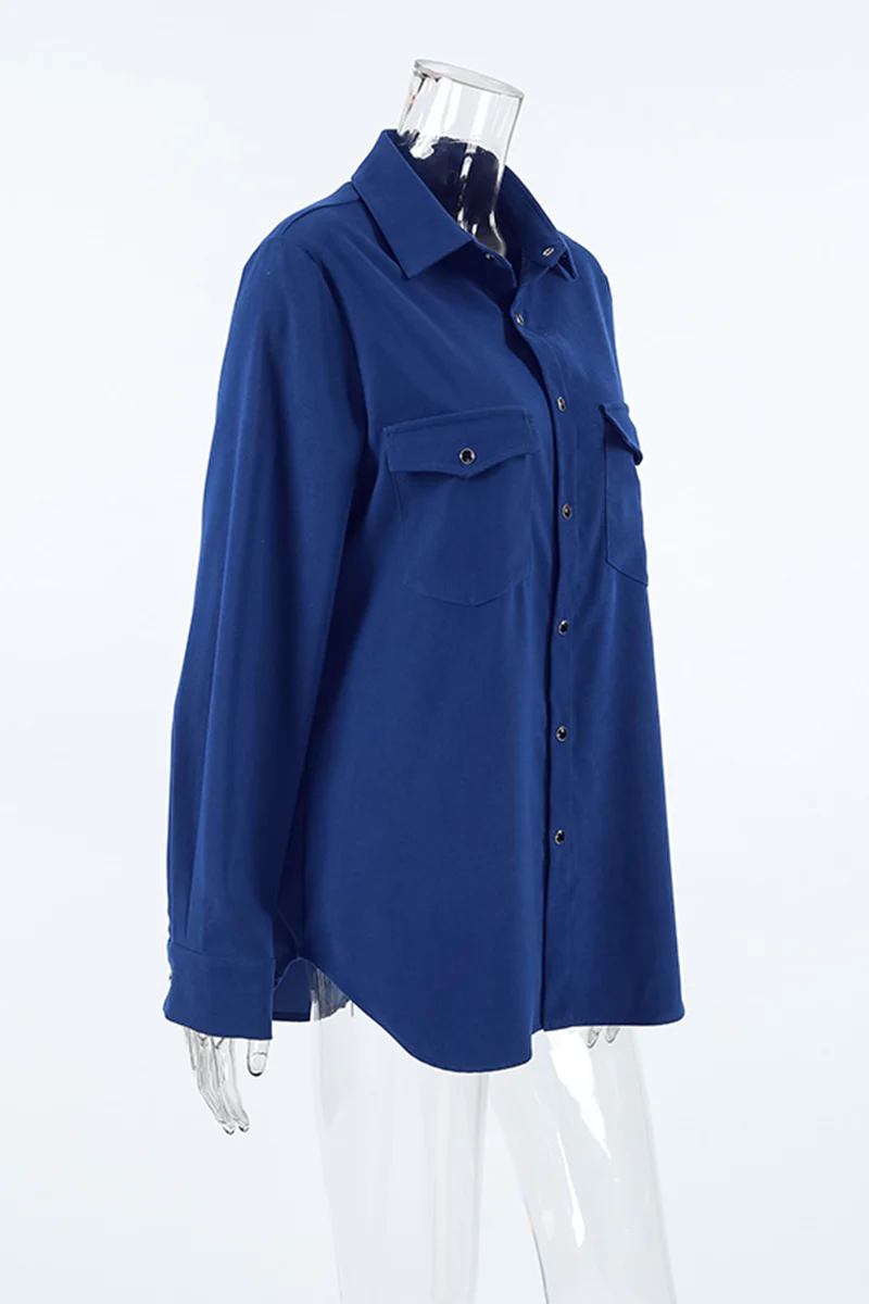 Casual Daily Buttons Turndown Collar Blouses - Panekey