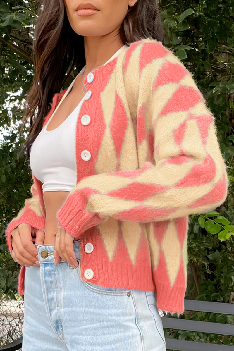 Casual Geometric Buckle Tops Sweater - Panekey