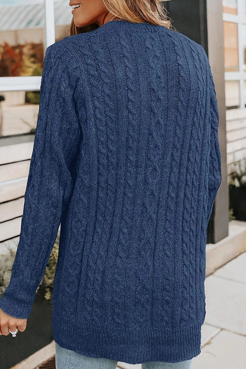 Casual Buttons Solid Color V Neck Cardigans(5 Colors) - Panekey