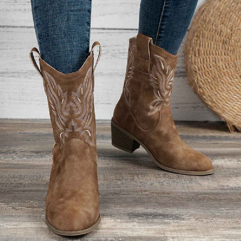 Casual Embroidered Patchwork Pointed Comfortable Out Door Shoes (Heel Height 1.37in) - Panekey