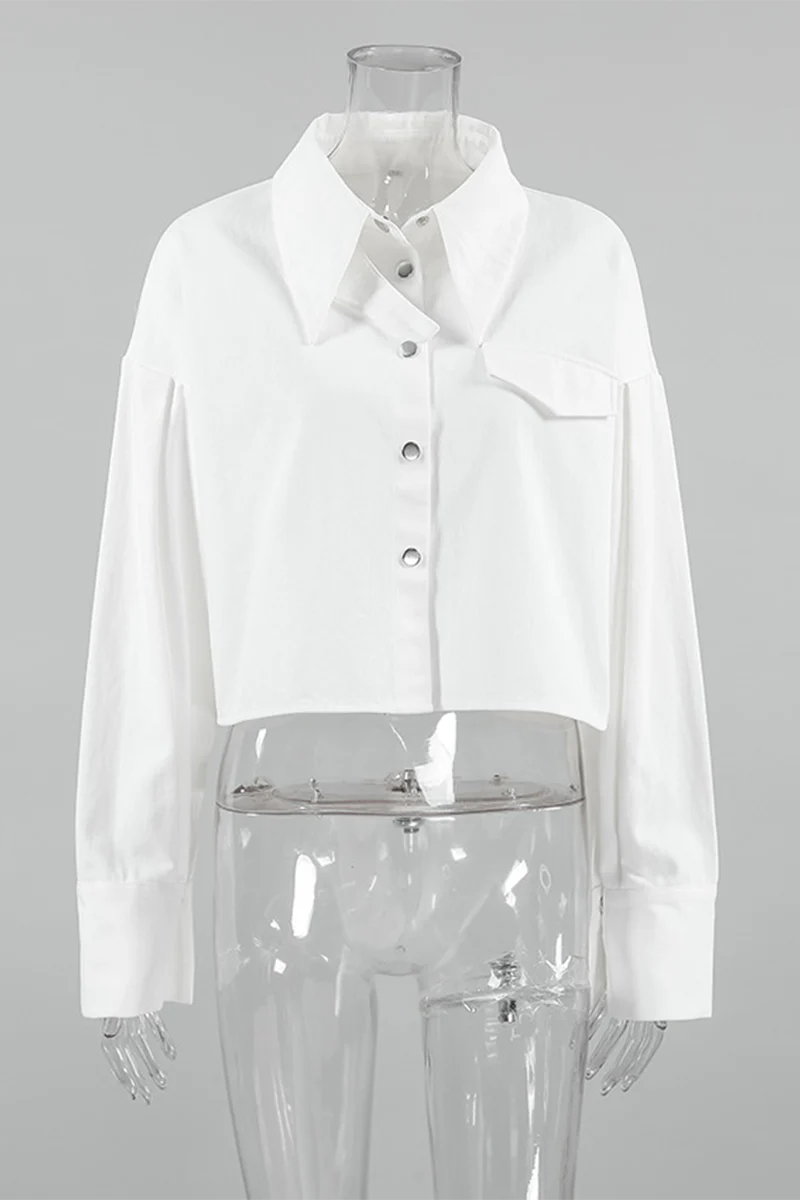 Casual Daily Buttons Turndown Collar Blouses - Panekey