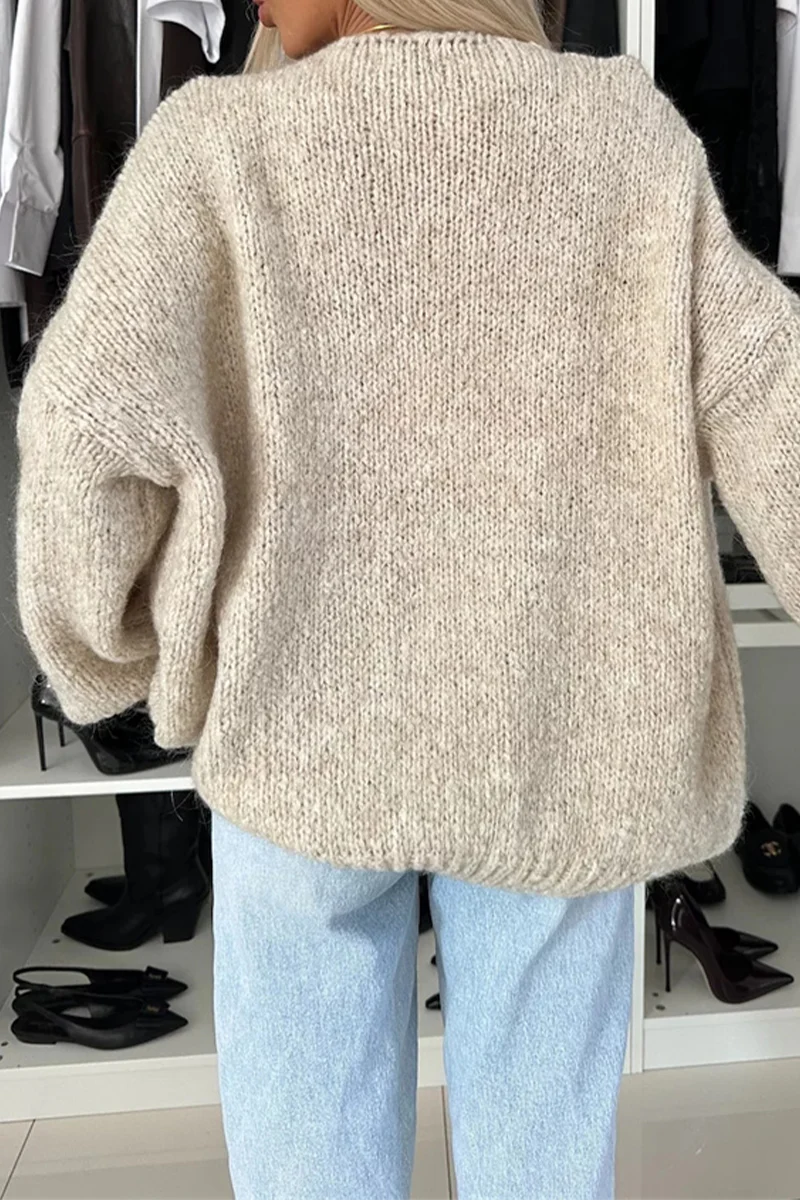 Casual Daily Weave V Neck Outerwear(4 Colors) - Panekey