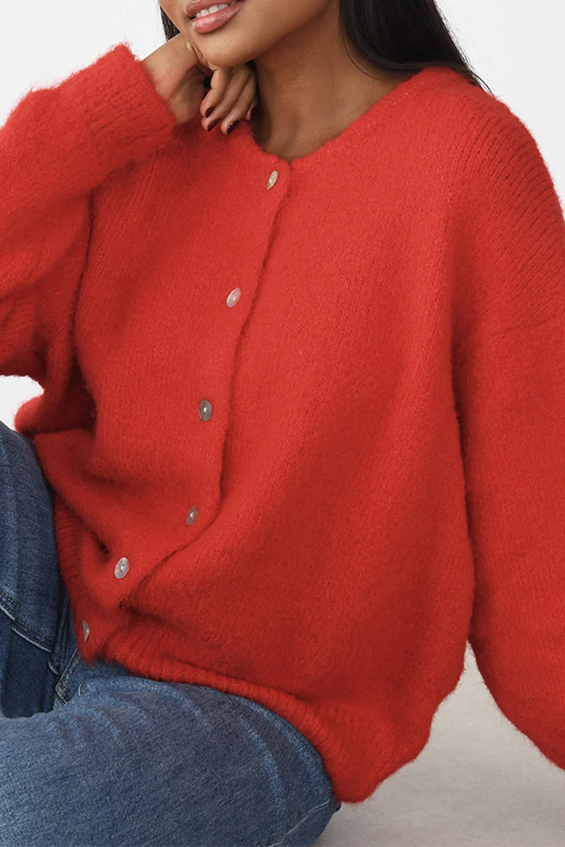 Casual Buttons O Neck Outerwear(5 Colors) - Panekey