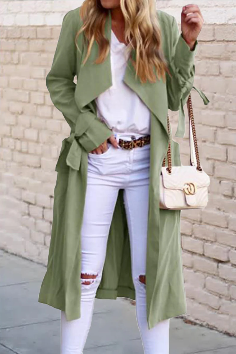 British Style Solid Frenulum Outerwear - Panekey