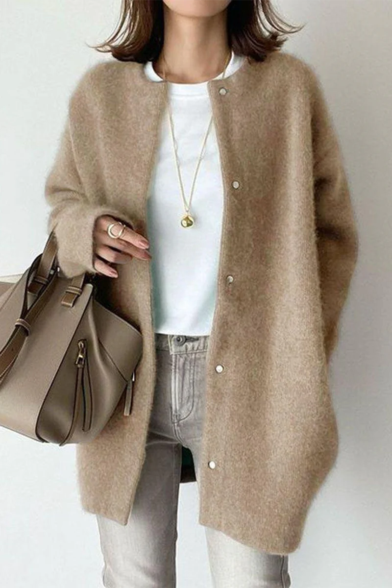 Casual Gross O Neck Outerwear(wool felt style)(9 Colors) - Panekey