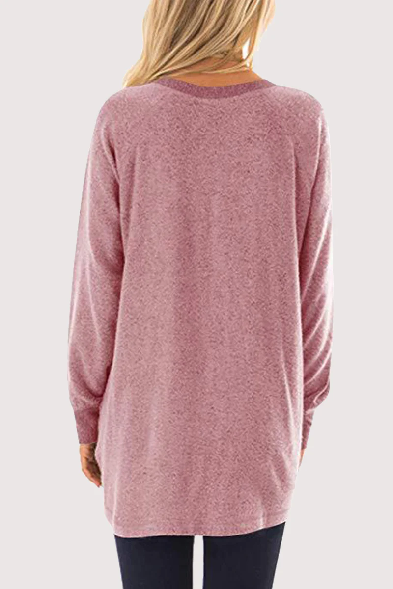 Casual Patchwork Pocket O Neck Tops - Panekey