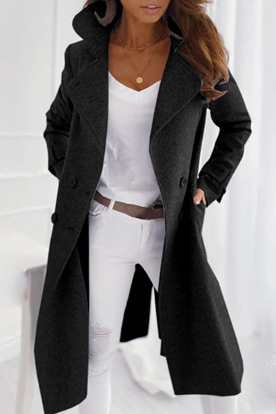 Casual Elegant Solid Patchwork Buckle Turndown Collar Outerwear(5 Colors) - Panekey