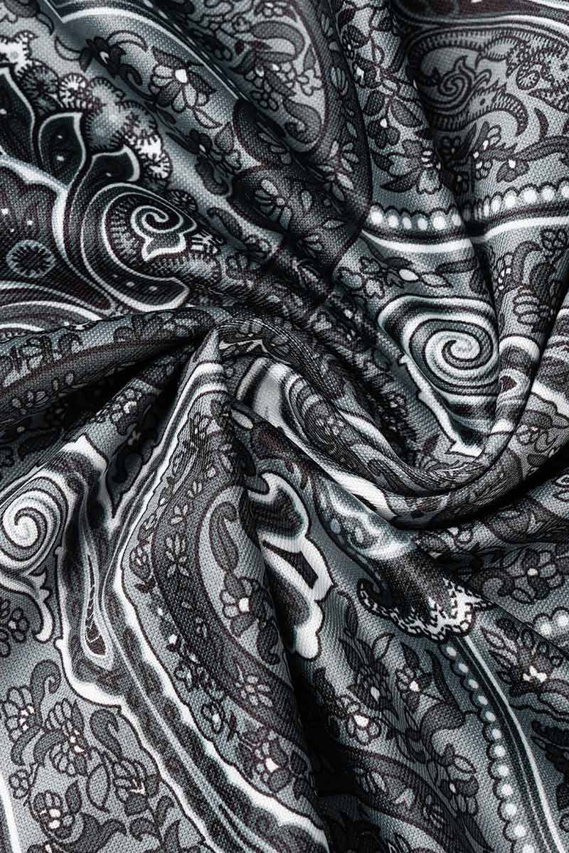 Bohemian College Print Fold V Neck A Line Dresses(6 Colors) - Panekey