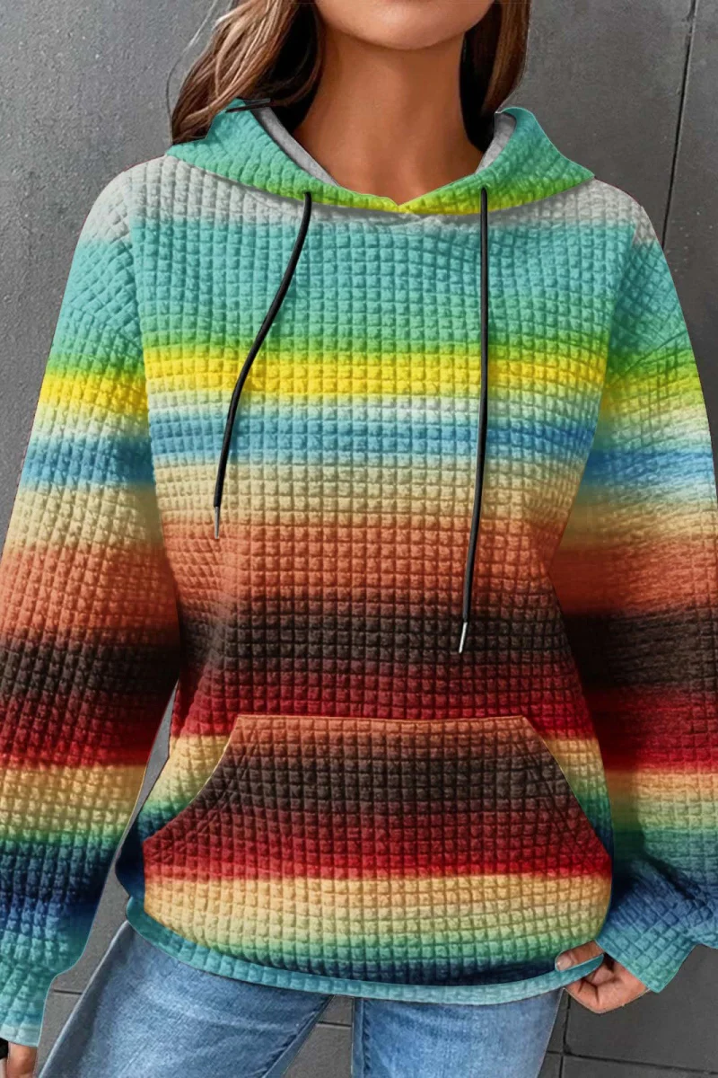 Casual Gradient Print Basic Hooded Sweats(7 Colors) - Panekey