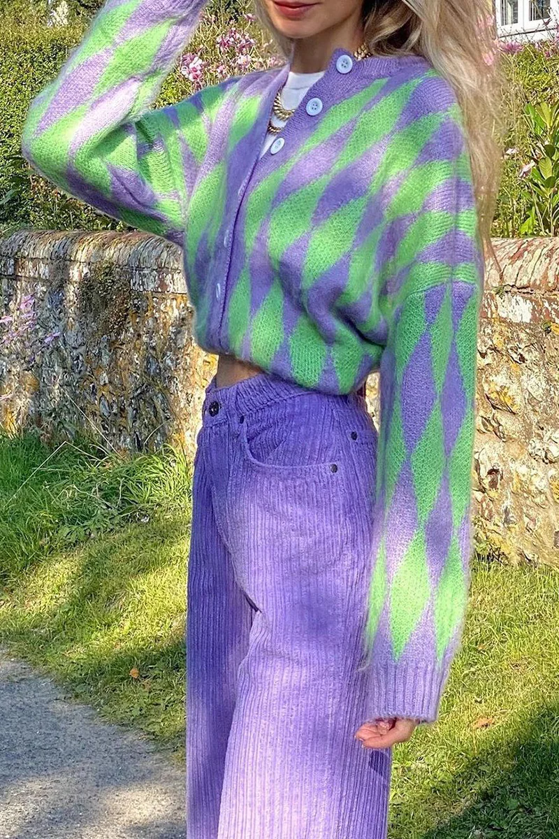 Casual Geometric Buckle Tops Sweater - Panekey