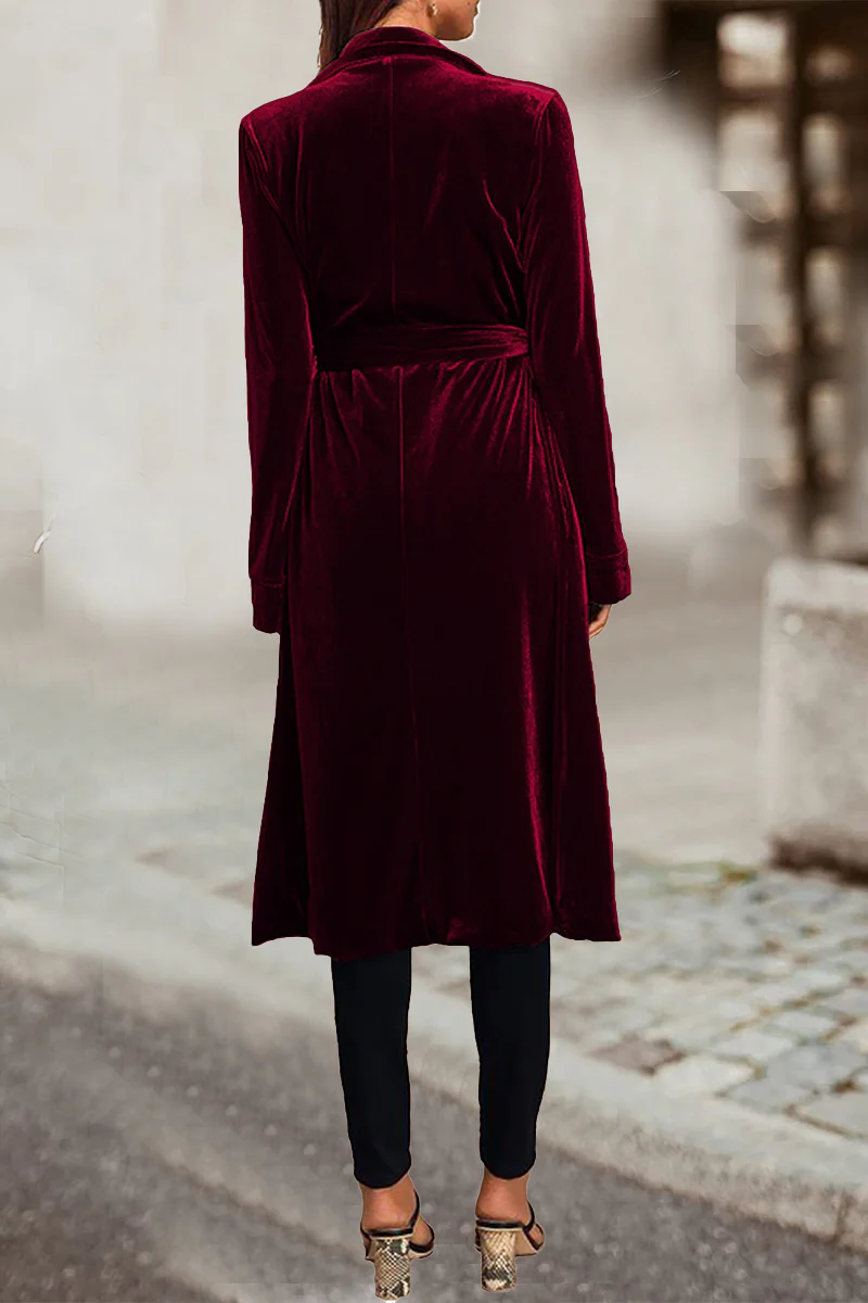 British Style Elegant Solid Pocket Turn-back Collar Outerwear - Panekey