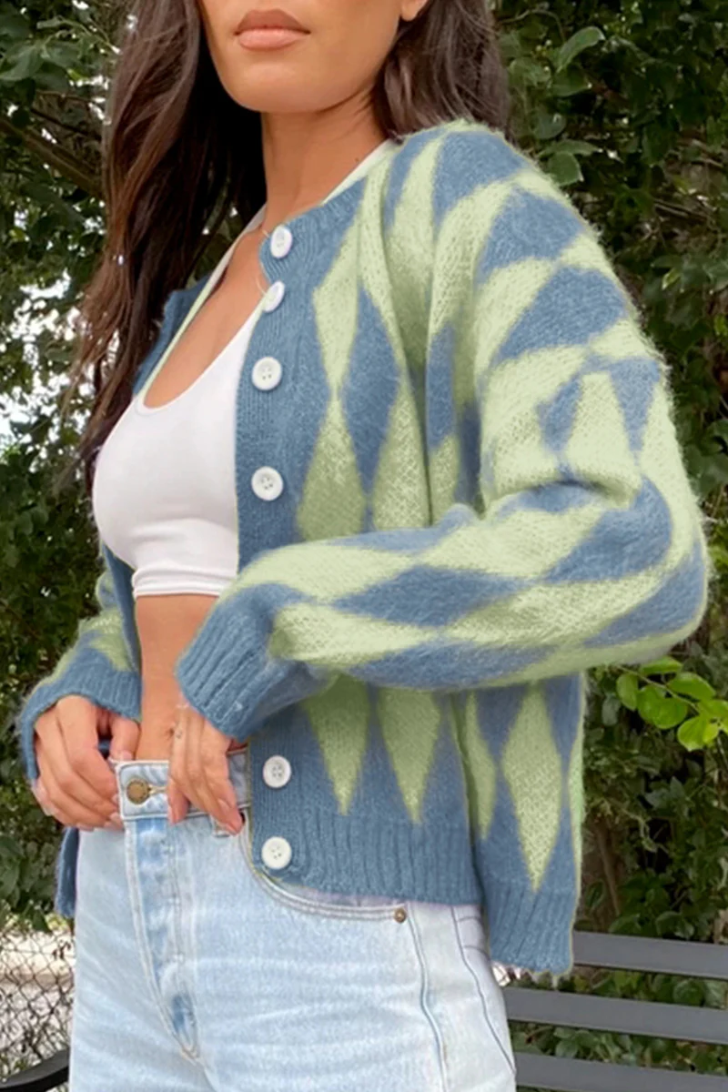 Casual Geometric Buckle Tops Sweater - Panekey