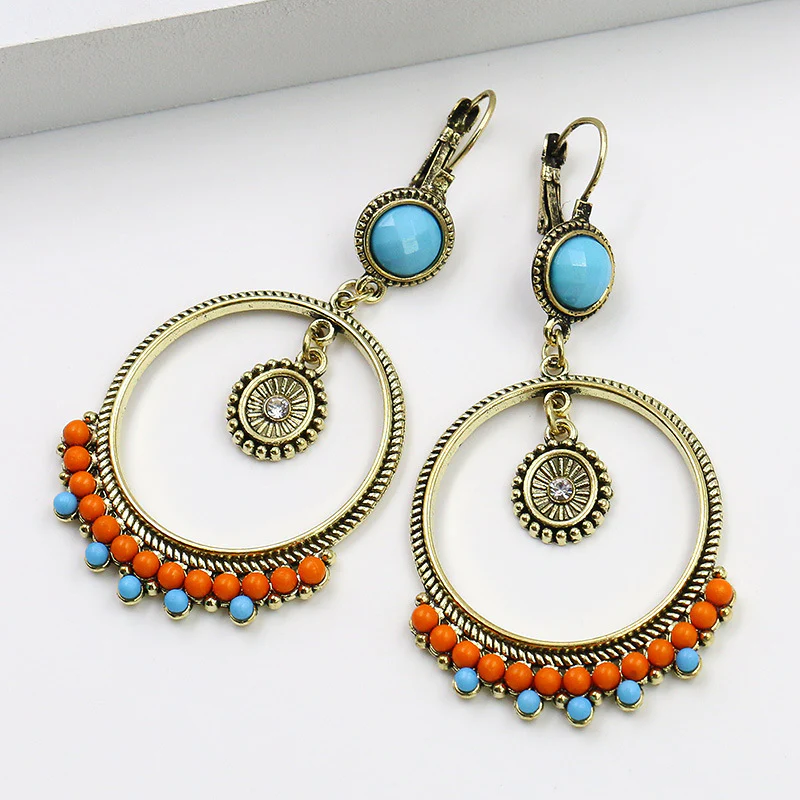Bohemian Geometric Patchwork Earrings - Panekey