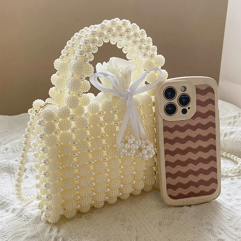 Casual Daily Solid Patchwork Pearl Weave Bags - Panekey