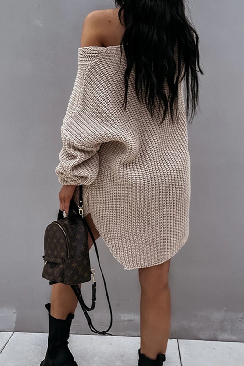 Casual Elegant Solid Color V Neck Sweaters - Panekey