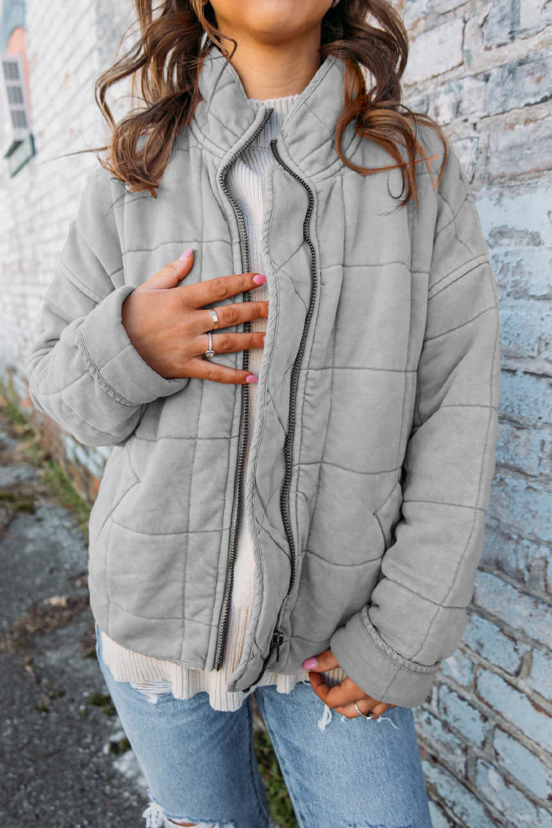 Casual Daily Patchwork Zipper Mandarin Collar Outerwear(8 Colors) - Panekey