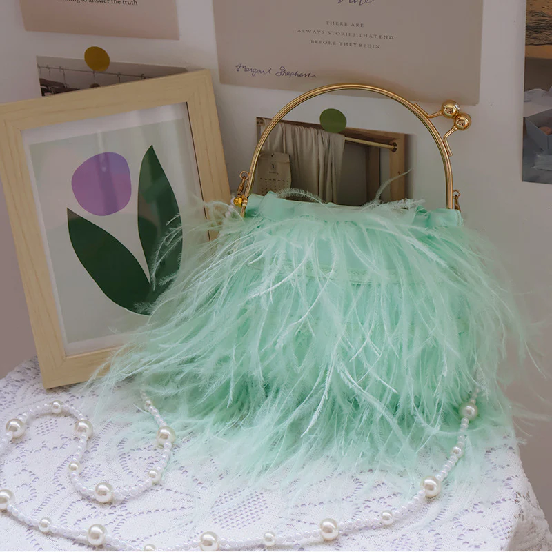 Casual Daily Party Solid Patchwork Feathers Bags - Panekey