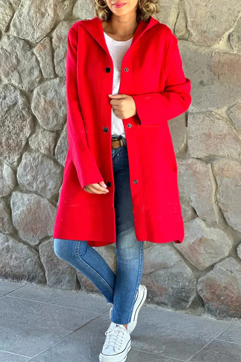 Casual Daily Pocket Buttons Hooded Outerwear(8 Colors) - Panekey