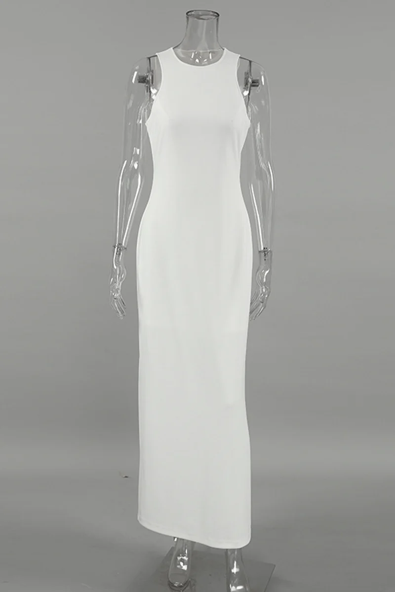 Casual Daily O Neck Sleeveless Dresses - Panekey