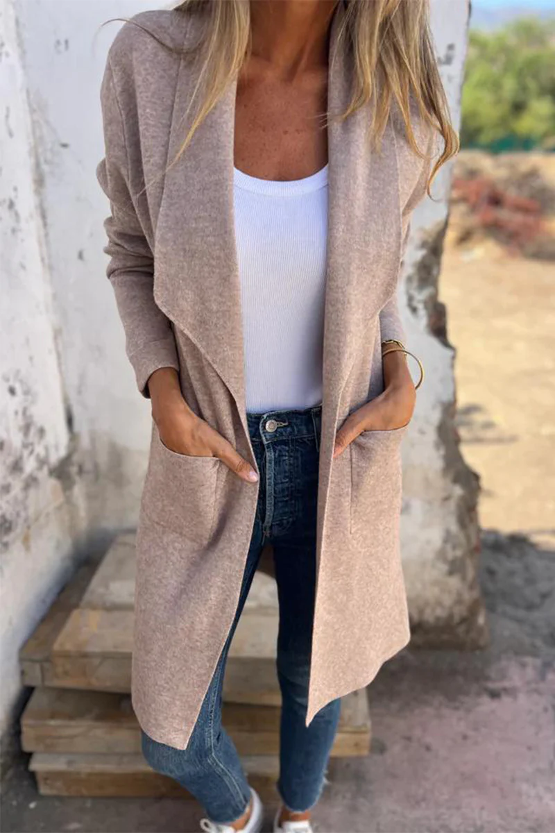 Casual Daily Solid Color Pocket Turndown Collar Outerwear(5 Colors) - Panekey